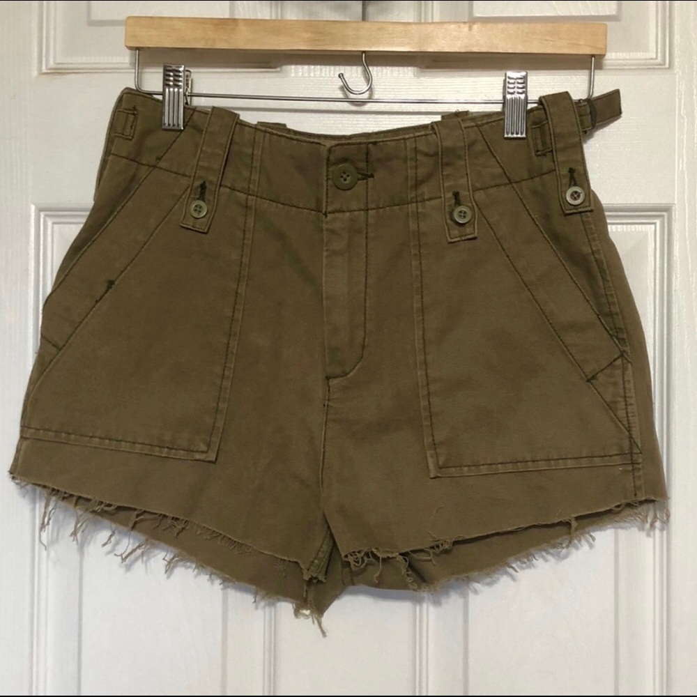 Free people army green cargo shorts